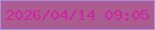 文字の大きさ：1、枠の色：a68fe4、背景の色：ab5d92、文字の色：cf24a2 無料ブログパーツのブログ時計
