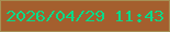 文字の大きさ：3、枠の色：a69055、背景の色：a45f2e、文字の色：06da89 無料ブログパーツのブログ時計