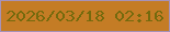 文字の大きさ：3、枠の色：a692b8、背景の色：c47c25、文字の色：746a0d 無料ブログパーツのブログ時計