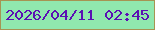 文字の大きさ：1、枠の色：a69452、背景の色：90e8ae、文字の色：5b10b3 無料ブログパーツのブログ時計