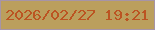文字の大きさ：1、枠の色：a694a7、背景の色：bb9f5d、文字の色：bb5422 無料ブログパーツのブログ時計
