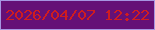 文字の大きさ：4、枠の色：a695e1、背景の色：651076、文字の色：cf1c20 無料ブログパーツのブログ時計