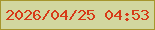 文字の大きさ：2、枠の色：a6962d、背景の色：d2d79f、文字の色：d73a17 無料ブログパーツのブログ時計