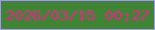 文字の大きさ：2、枠の色：a696f9、背景の色：408534、文字の色：e7248e 無料ブログパーツのブログ時計