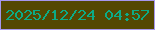 文字の大きさ：5、枠の色：a697ee、背景の色：544802、文字の色：0cac86 無料ブログパーツのブログ時計