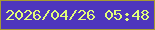 文字の大きさ：2、枠の色：a69b32、背景の色：4e36bd、文字の色：e1fd7a 無料ブログパーツのブログ時計
