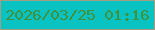 文字の大きさ：2、枠の色：a69c81、背景の色：09c3c3、文字の色：3f913b 無料ブログパーツのブログ時計