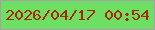 文字の大きさ：4、枠の色：a69eac、背景の色：6de063、文字の色：ad2603 無料ブログパーツのブログ時計