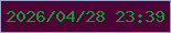 文字の大きさ：2、枠の色：a69fc7、背景の色：4d0336、文字の色：159737 無料ブログパーツのブログ時計