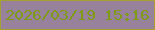 文字の大きさ：3、枠の色：a6a033、背景の色：98819b、文字の色：7d9b17 無料ブログパーツのブログ時計