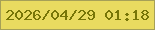 文字の大きさ：3、枠の色：a6a057、背景の色：e9db60、文字の色：777507 無料ブログパーツのブログ時計