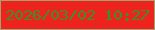 文字の大きさ：4、枠の色：a6a06f、背景の色：ec241d、文字の色：3a912a 無料ブログパーツのブログ時計