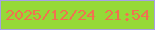 文字の大きさ：3、枠の色：a6a0e5、背景の色：96d937、文字の色：f07250 無料ブログパーツのブログ時計