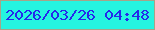 文字の大きさ：4、枠の色：a6a488、背景の色：25f4e0、文字の色：2529eb 無料ブログパーツのブログ時計
