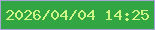文字の大きさ：4、枠の色：a6a4d6、背景の色：32a643、文字の色：cdf685 無料ブログパーツのブログ時計