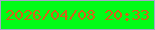 文字の大きさ：4、枠の色：a6a5c8、背景の色：02fc16、文字の色：d56019 無料ブログパーツのブログ時計