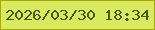 文字の大きさ：4、枠の色：a6a90c、背景の色：d9ea60、文字の色：455924 無料ブログパーツのブログ時計