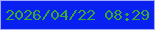文字の大きさ：4、枠の色：a6a9f7、背景の色：0821f0、文字の色：38a736 無料ブログパーツのブログ時計