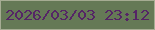文字の大きさ：3、枠の色：a6ac93、背景の色：657956、文字の色：552566 無料ブログパーツのブログ時計