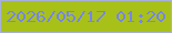 文字の大きさ：4、枠の色：a6afd9、背景の色：a8c119、文字の色：7584ef 無料ブログパーツのブログ時計