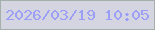文字の大きさ：5、枠の色：a6b0ab、背景の色：d4d5e0、文字の色：9b9ff5 無料ブログパーツのブログ時計