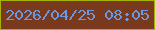 文字の大きさ：5、枠の色：a6b106、背景の色：78391c、文字の色：6899e5 無料ブログパーツのブログ時計