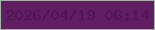文字の大きさ：4、枠の色：a6b4a8、背景の色：621e62、文字の色：4f1253 無料ブログパーツのブログ時計