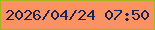 文字の大きさ：2、枠の色：a6b51e、背景の色：fa9262、文字の色：1d2357 無料ブログパーツのブログ時計