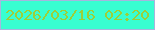 文字の大きさ：2、枠の色：a6b5de、背景の色：38fed1、文字の色：9dcf38 無料ブログパーツのブログ時計
