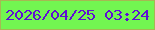 文字の大きさ：3、枠の色：a6b853、背景の色：72f651、文字の色：5f0fd4 無料ブログパーツのブログ時計