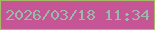 文字の大きさ：4、枠の色：a6b964、背景の色：c55594、文字の色：99b9a9 無料ブログパーツのブログ時計