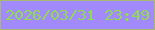 文字の大きさ：3、枠の色：a6ba70、背景の色：a28afc、文字の色：8ddd4d 無料ブログパーツのブログ時計