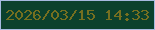 文字の大きさ：1、枠の色：a6bae0、背景の色：0b412d、文字の色：756f20 無料ブログパーツのブログ時計