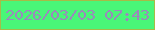 文字の大きさ：5、枠の色：a6bb47、背景の色：49f678、文字の色：9b89bc 無料ブログパーツのブログ時計