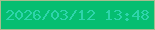 文字の大きさ：5、枠の色：a6bc8f、背景の色：05be71、文字の色：2ed4ab 無料ブログパーツのブログ時計