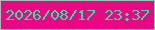 文字の大きさ：5、枠の色：a6bdb6、背景の色：e70984、文字の色：29e79f 無料ブログパーツのブログ時計