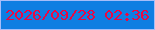 文字の大きさ：2、枠の色：a6bdf9、背景の色：0f7ee2、文字の色：e90843 無料ブログパーツのブログ時計