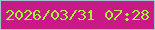 文字の大きさ：5、枠の色：a6c2c4、背景の色：ca1887、文字の色：a0fa33 無料ブログパーツのブログ時計