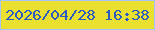 文字の大きさ：3、枠の色：a6c3ff、背景の色：eae030、文字の色：2b5bc1 無料ブログパーツのブログ時計