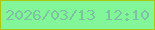 文字の大きさ：2、枠の色：a6c812、背景の色：83f69a、文字の色：7ac59f 無料ブログパーツのブログ時計