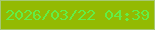 文字の大きさ：5、枠の色：a6c874、背景の色：93ba02、文字の色：62ee46 無料ブログパーツのブログ時計