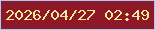 文字の大きさ：1、枠の色：a6cbf8、背景の色：8d1828、文字の色：f5e997 無料ブログパーツのブログ時計