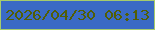 文字の大きさ：2、枠の色：a6cc6c、背景の色：3a6ac5、文字の色：525e04 無料ブログパーツのブログ時計