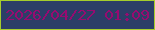 文字の大きさ：5、枠の色：a6cd2c、背景の色：2c3e67、文字の色：960b70 無料ブログパーツのブログ時計