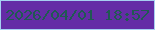 文字の大きさ：1、枠の色：a6cff1、背景の色：642ca6、文字の色：205953 無料ブログパーツのブログ時計