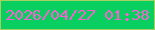 文字の大きさ：5、枠の色：a6d162、背景の色：08cf60、文字の色：f960d0 無料ブログパーツのブログ時計