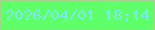文字の大きさ：4、枠の色：a6d28c、背景の色：5fff69、文字の色：7aeaef 無料ブログパーツのブログ時計