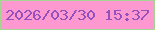 文字の大きさ：3、枠の色：a6d492、背景の色：fd98d1、文字の色：9252be 無料ブログパーツのブログ時計