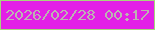 文字の大きさ：4、枠の色：a6d57c、背景の色：e31fe7、文字の色：bcb4b2 無料ブログパーツのブログ時計