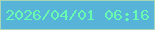 文字の大きさ：1、枠の色：a6d6b6、背景の色：57b3d8、文字の色：69fab2 無料ブログパーツのブログ時計